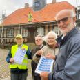 Jørgen Bilenberg, Bent Laursen, Jytte Andersen og Egon Madsen har forberedt årets salg af julemærkeark og julelotteriet. Foto: Kian Johansen
