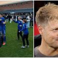 De blå brasilianere leverede sensationen - nu joker man med FC Nordsjællands chefræner Jens Olsen (th.). Foto: Louise Nyvang Burmeister/Jens Dresling