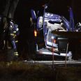Kvinden ramte flere træer og blev slynget ud. Foto: Presse-fotos.dk.