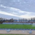 Man kan nu ane konturene af stadionet i Vejlby, som fra 2025 og cirka to år frem kommer til at være AGF's hjemmebane, mens det nuværende stadion forenden af Stadion Allé bliver revet ned og et nyt bliver bygget. Foto: Anders Michaelsen