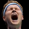 Anders Antonsen i jubel. Foto: Uncredited/AP/Ritzau Scanpix
