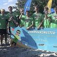 U19-drengene fra Skanderborg vandt DM-guld i beachhåndbold. Privatfoto