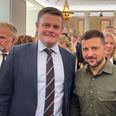 Jens Meilvang mødte i sidste måned Ukraines præsident Volodomyr Zelenskyj, da præsidenten var i Danmark i forbindelse med overdragelsen af danske F16-fly til Ukraine. Privatfoto
