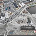 Området ved Havnegade kaldes Bolværksgrunden. Det er bindeleddet mellem Randers by og den nye bydel på havnen, kaldet Flodbyen. Der skal løses en del udfordringer, for at det kan lykkes. Alt fra rør i undergrunden, klimasikring og den fysiske forbindelse mellem det nye og det gamle Randers. Arkitektfirmaet Cobe skal med deres erfaring løsne knuden, lyder det. Dronefoto: Kenneth Stoll-Demant