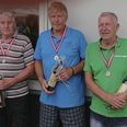 Lars Madsen, LLI, i midten og blå trøje vandt guld i Randers. Privatfoto