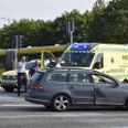 Betjenten blev ramt af flugtbilisten i krydset mellem Åby Ringvej og Silkeborgvej i aarhus den 18. juni. Arkivfoto: Øxenholt Foto