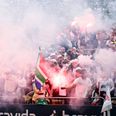 »Ellers forsvinder min faste kontooverførsel bare, hvis klubben vil bekæmpe pyro mere end allerede i dag,« skrev Oscar Boyter i facebook-gruppen ’KSDH - Gruppen for AGF Fans’ 19. oktober. Arkivfoto: Jens Dresling/Politiken